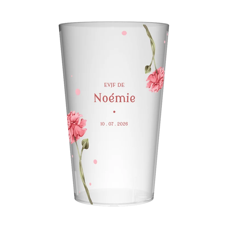Gobelet personnalisé pour EVJF Oeillets roses