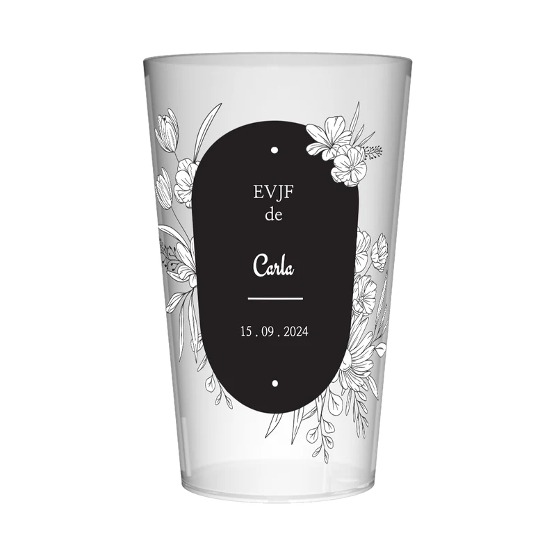 Gobelet personnalisé pour EVJF Noir & Blanc