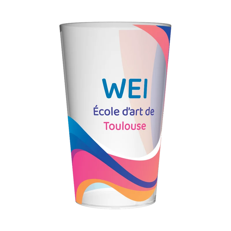 Gobelet personnalisé Week-end Intégration Vagues Colorées