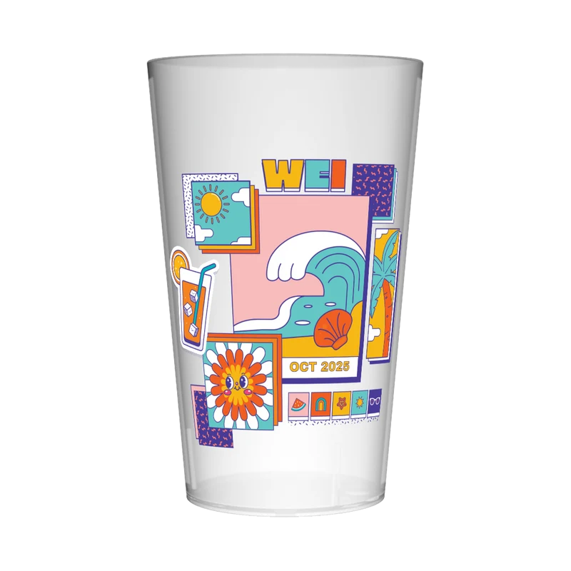 Gobelet personnalisé Week-end Intégration Design Coloré