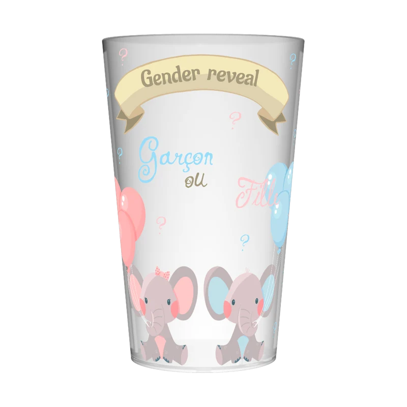 Gobelet personnalisé Gender Reveal Eléphants