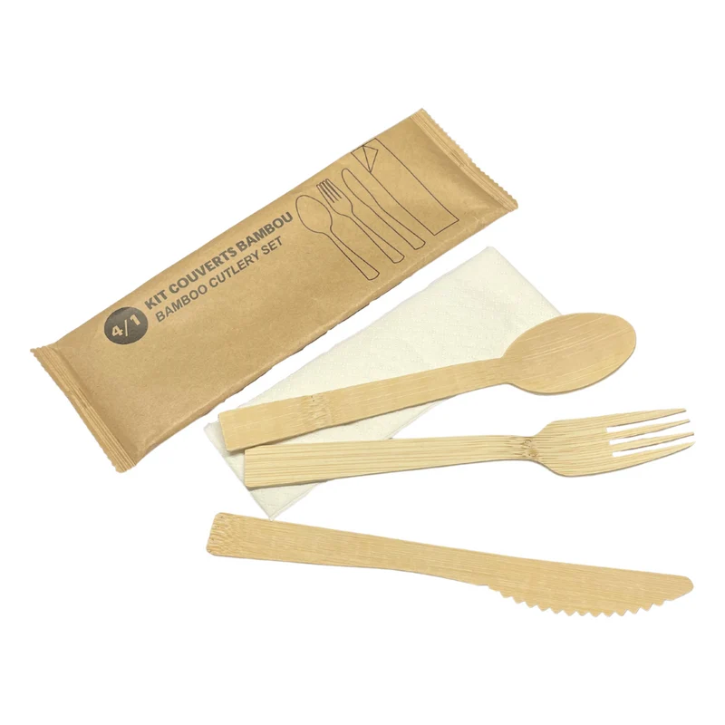 Kit Couvert en Bambou 4 en 1 17cm