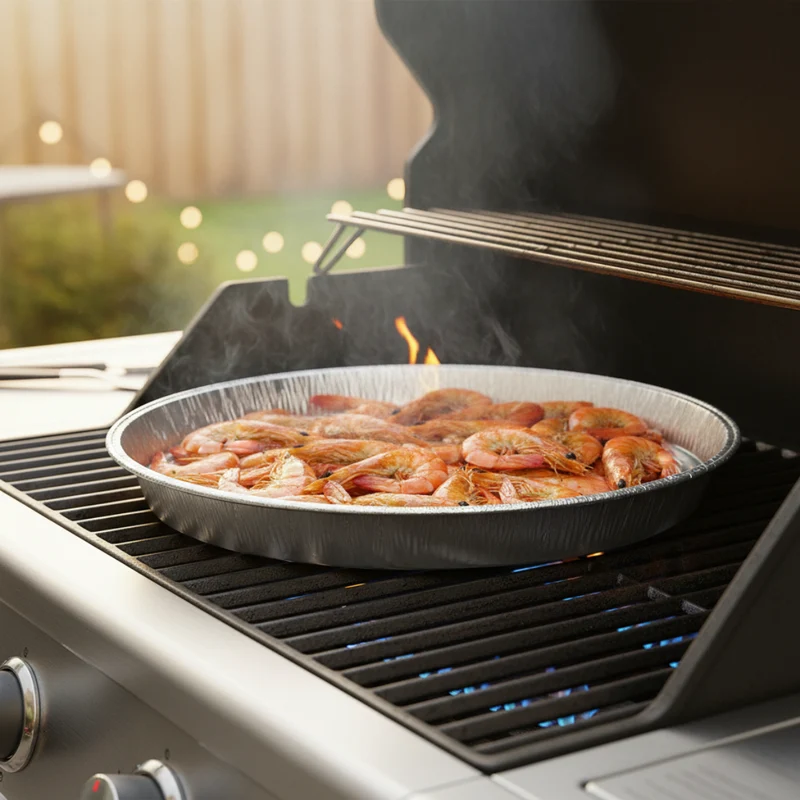 Plateaux de cuisson en aluminium Cookinglife Grill BBQ / Plateau de cuisson pour barbecue ø 33 cm - 15 pièces