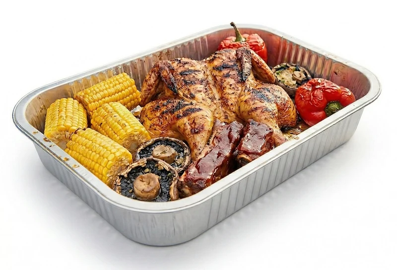 Plateaux de cuisson en aluminium Cookinglife Grill BBQ / Plateau de cuisson pour barbecue - 22 x 26 cm - 15 pièces