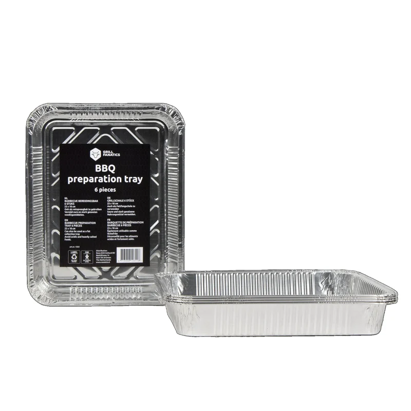 Ensemble de plateaux BBQ Grill Fanatics - en aluminium - 23 x 18 cm - 18 pièces
