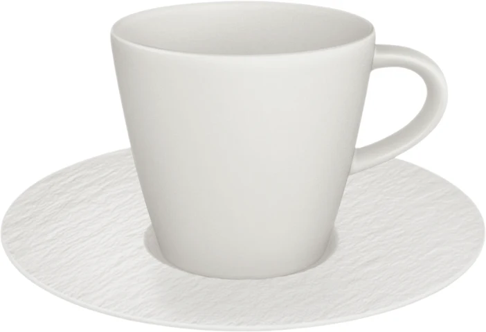 Tasse à café et soucoupe Villeroy & Boch Manufacture Rock - Blanc - 160 ml