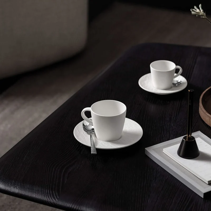 Tasse à café et soucoupe Villeroy & Boch Manufacture Rock - Blanc - 160 ml