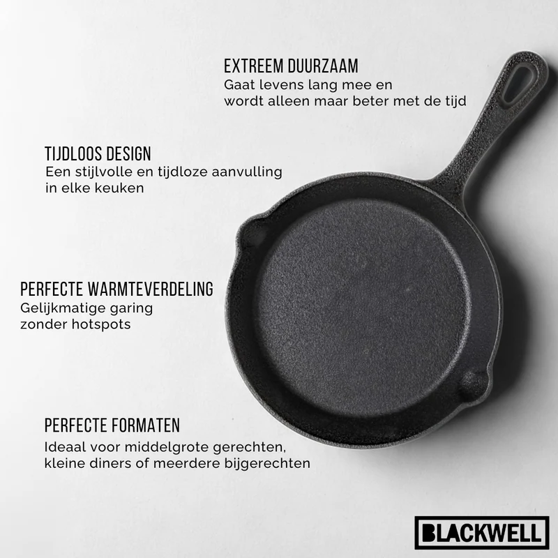 Set de poêles Blackwell - Poêle a frire - Cast Iron - 16/20/25/30 cm - 4 pieces