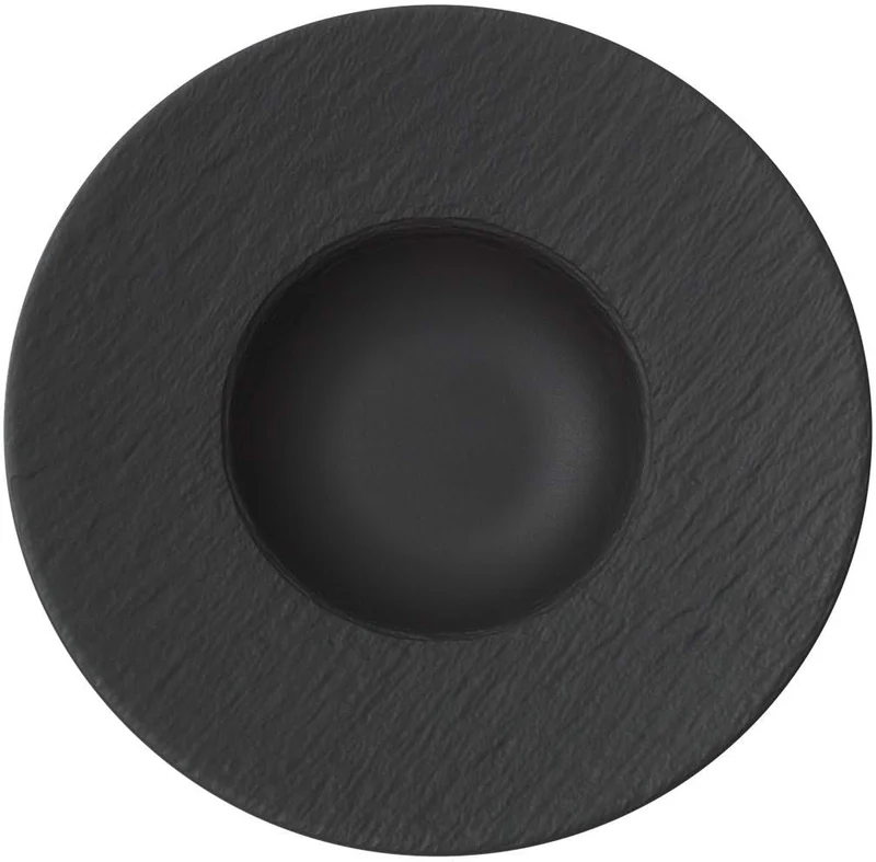 Service de vaisselle Villeroy & Boch Manufacture Rock - Noir - 12 pièces / 4 personnes - 4 Assiette plates, 4 assiettes à petit-déjeuner en 4 assiettes creuses