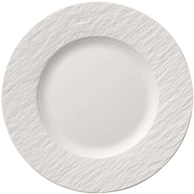 Service de vaisselle Villeroy & Boch Manufacture Rock - Blanc - 12 pièces / 4 personnes - 4 Assiette plates, 4 assiettes à petit-déjeuner en 4 assiettes creuses