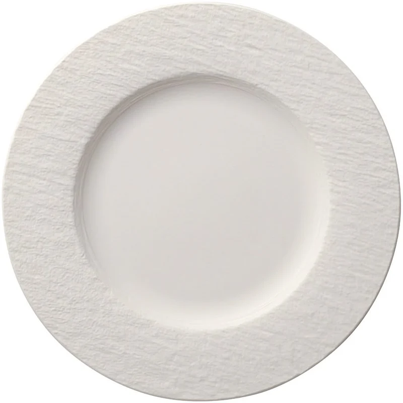 Service de vaisselle Villeroy & Boch Manufacture Rock - Blanc - 12 pièces / 4 personnes - 4 Assiette plates, 4 assiettes à petit-déjeuner en 4 assiettes creuses