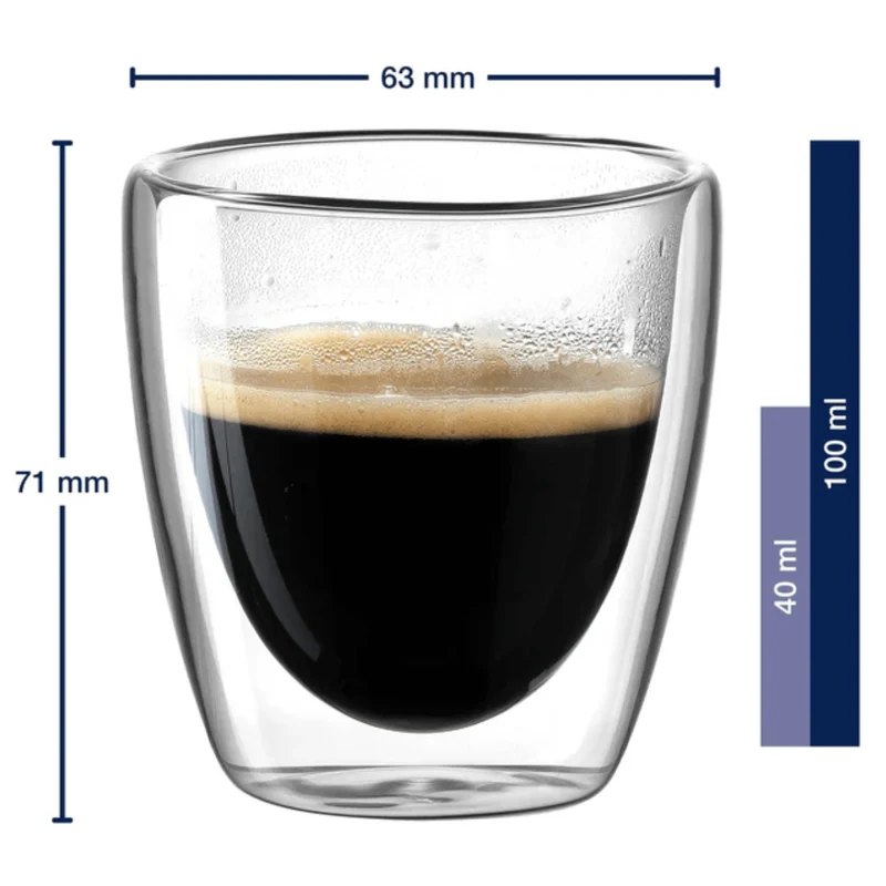 Verres à expresso Leonardo à double paroi Duo 100 ml - Lot de 2