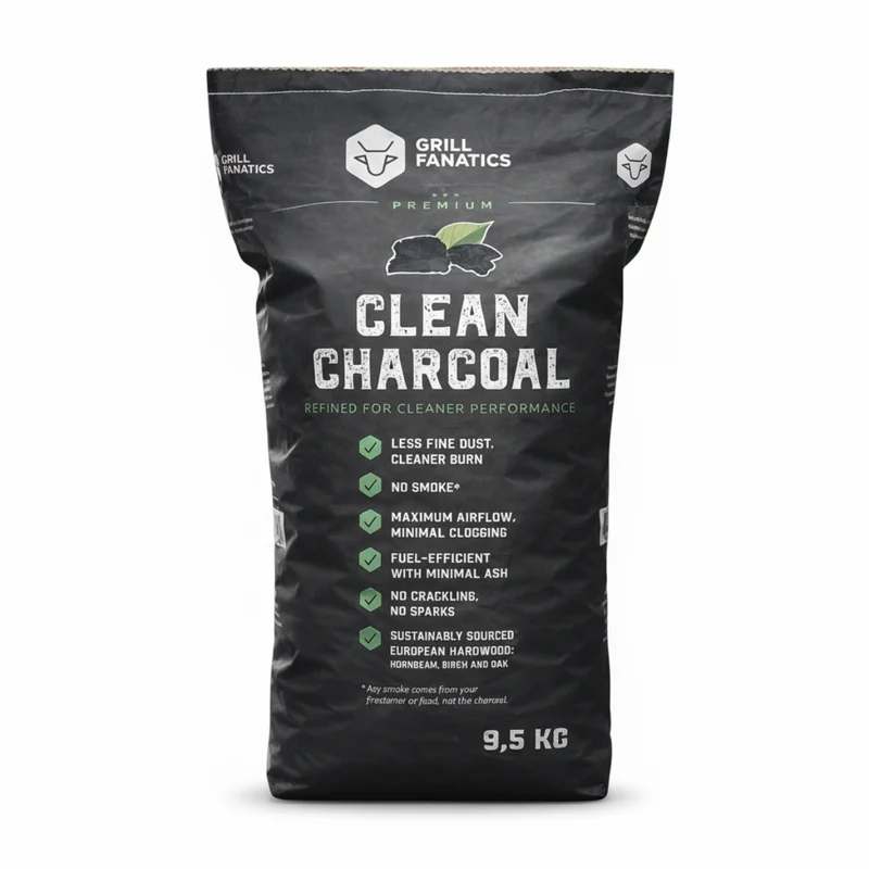 Charbon de bois Grill Fanatics - Sans fumée - Bois dur européen - 9,5 kg