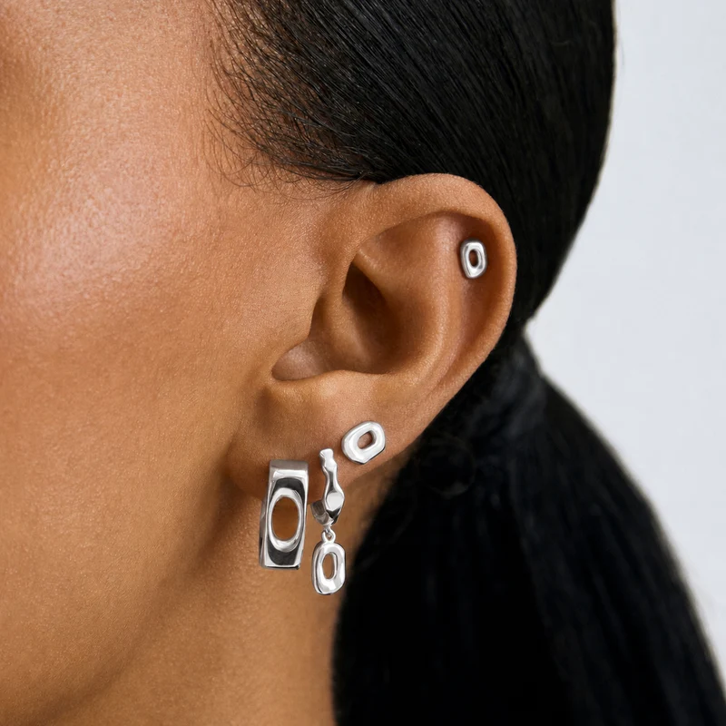Mini créoles Nébuleuse bijoux (unité) - Noa argentée