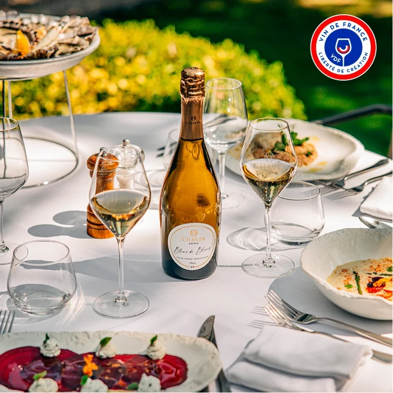 Effervescent CHAVIN ZÉRO Blanc de blancs - Vin de France sans alcool 0,0%