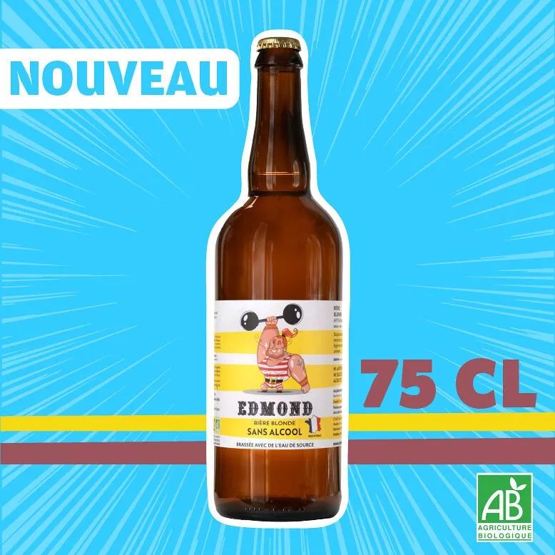 Bière Edmond la blonde & bio 0,5% sans alcool - 75 cl