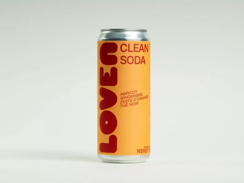 LOVEN CLEAN SODA Abricot, Gingembre, Thé noir & Zeste d'orange