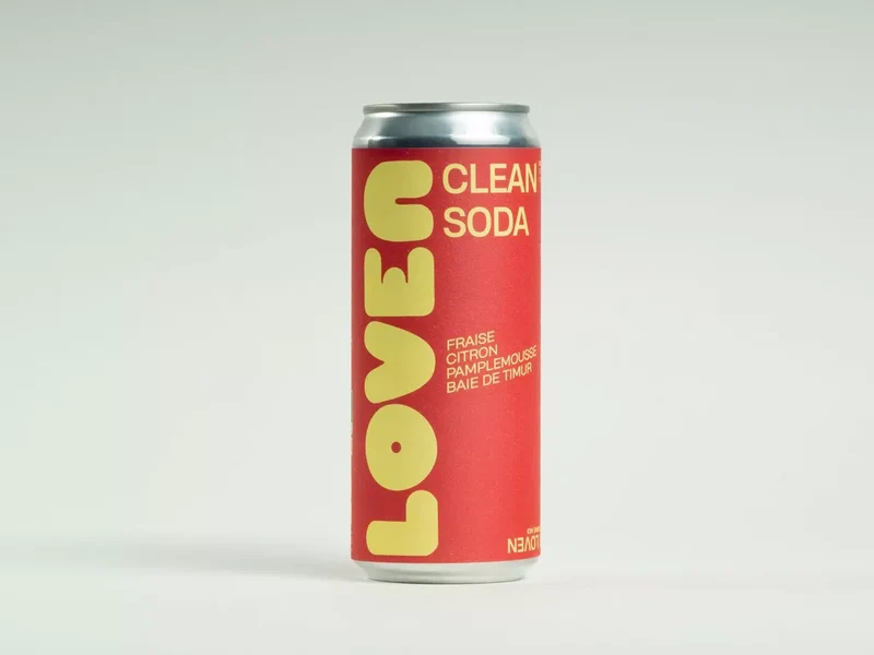 LOVEN CLEAN SODA Fraise, Citron, Pamplemousse & Baie de Timur