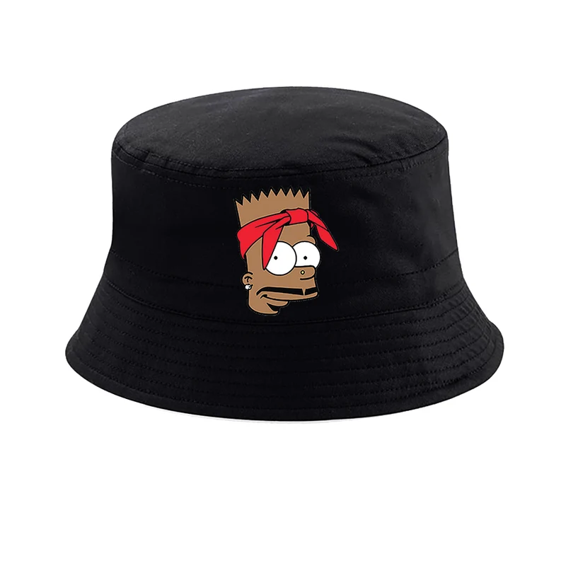BOB bucket hat noir bart 2 pac bandana