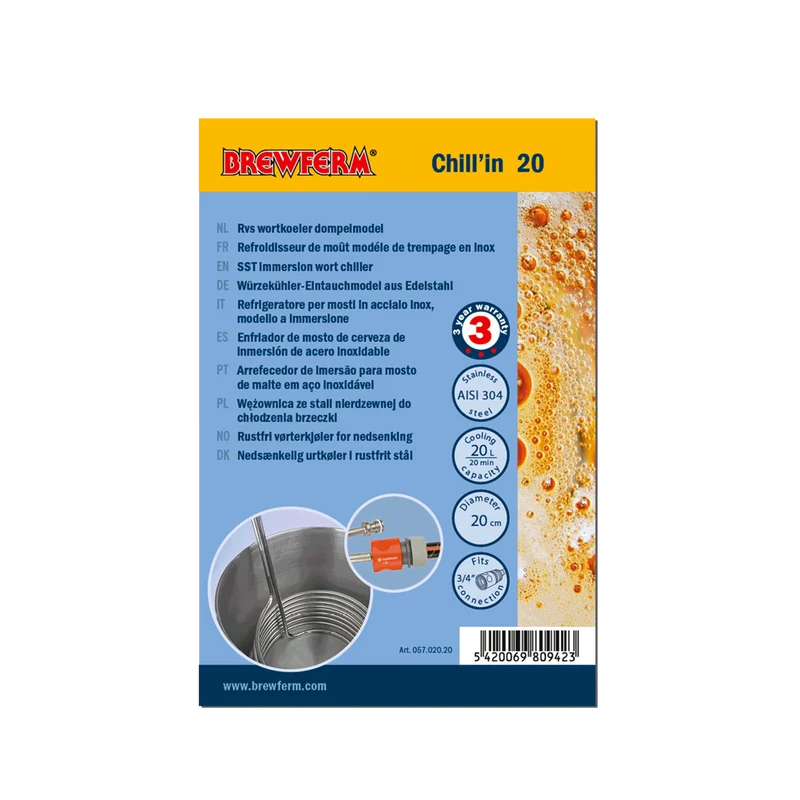 Refroidisseur de moût Brewferm Chill'in 20