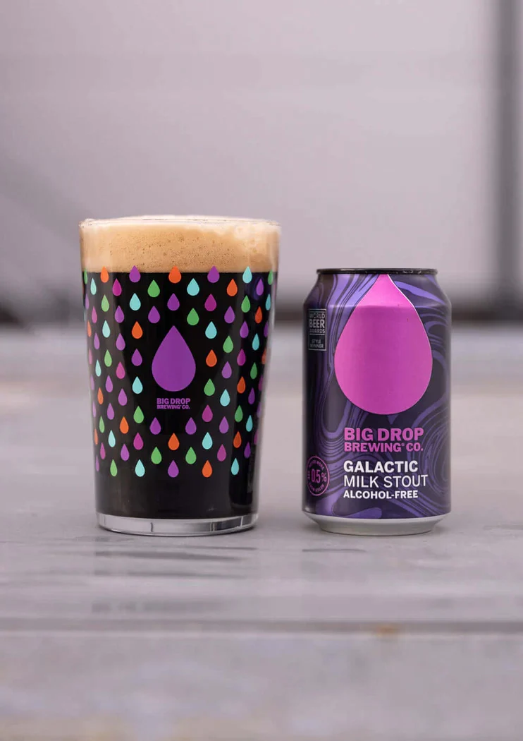 Bière Big Drop Galactic Milk Stout 0,5% sans alcool