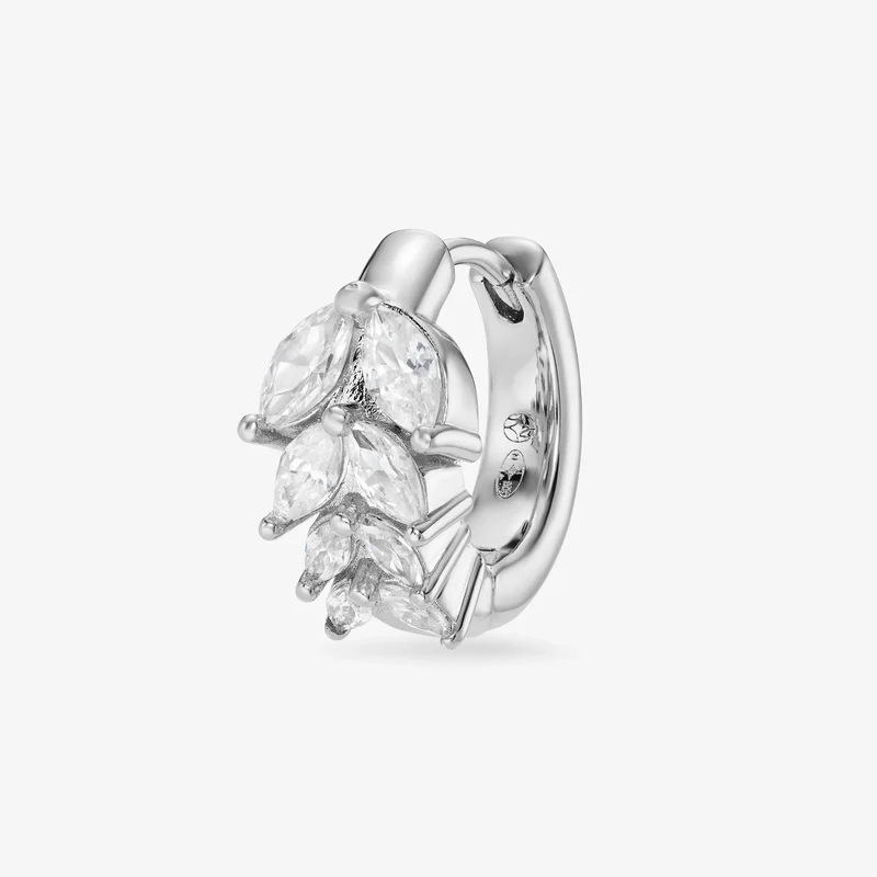 Mini créoles Nébuleuse bijoux (unité) - Ombre blanche argentée