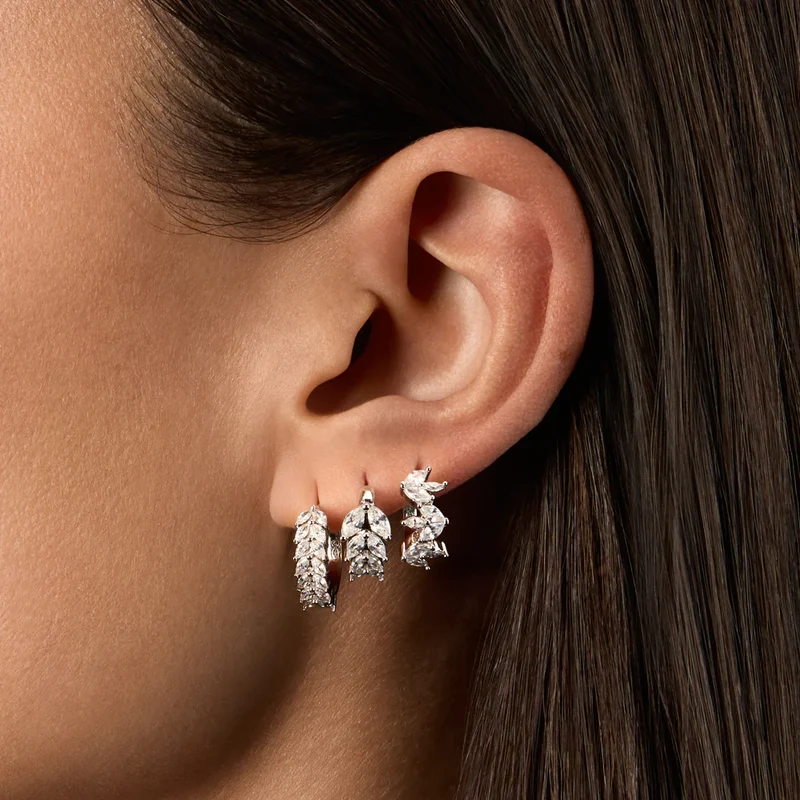 Mini créoles Nébuleuse bijoux (unité) - Ombre blanche argentée