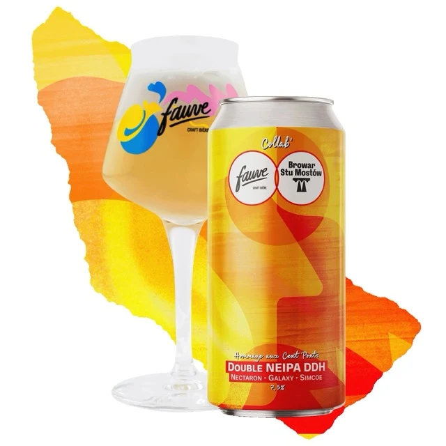 Hommage aux Cent Ponts - Double NEIPA DDH Nectaron, Galaxy, Simcoe - Collab Browar Stu Mostow - 44cL