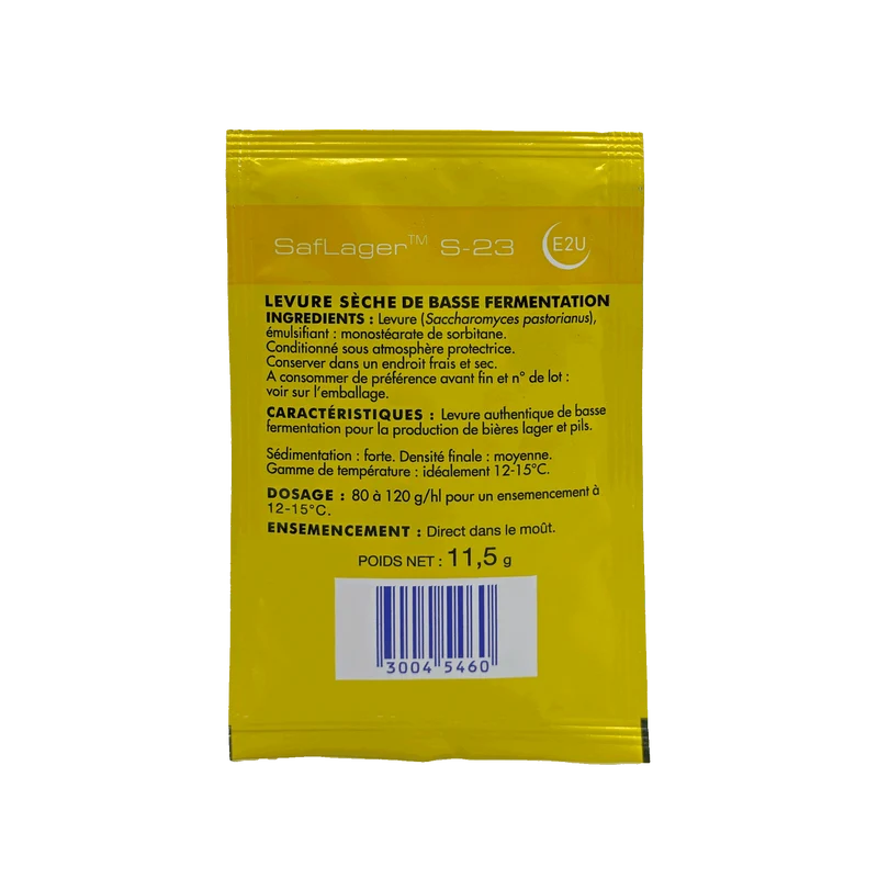 SafLager S-23 Fermentis - 11.5g DLUO dépassée (07/26)