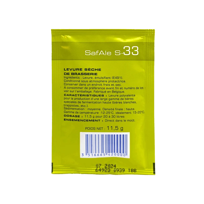 SafAle S-33 Fermentis - 11.5g