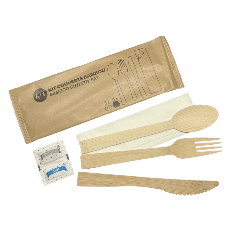 Kit Couvert en Bambou 6 en 1 17cm