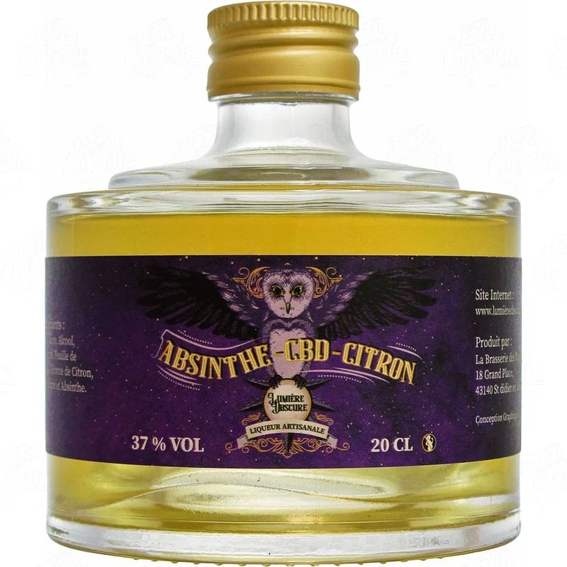 Lumière Obscure : Absinthe CBD Citron 20cl empilable