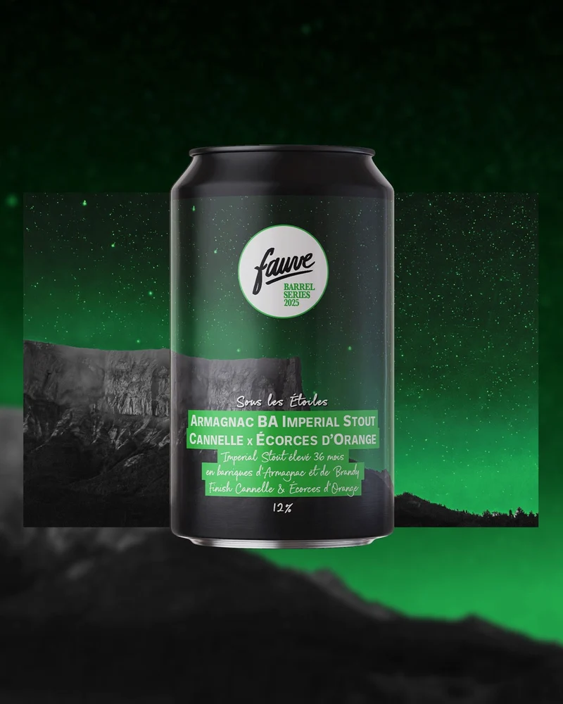 Sous les Étoiles - Armagnac BA Imperial Stout Cannelle x Écorces d'Orange - 36 mois d'élevage Armagnac et Brandy - 33cL