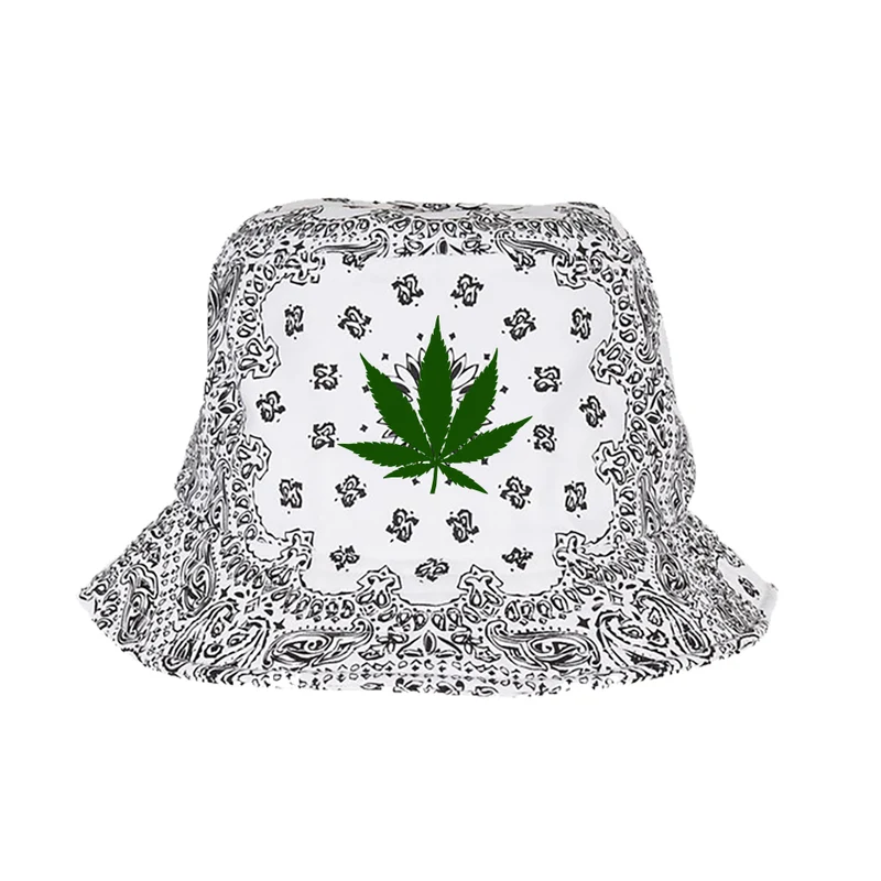 BOB bandana blanc weed vert