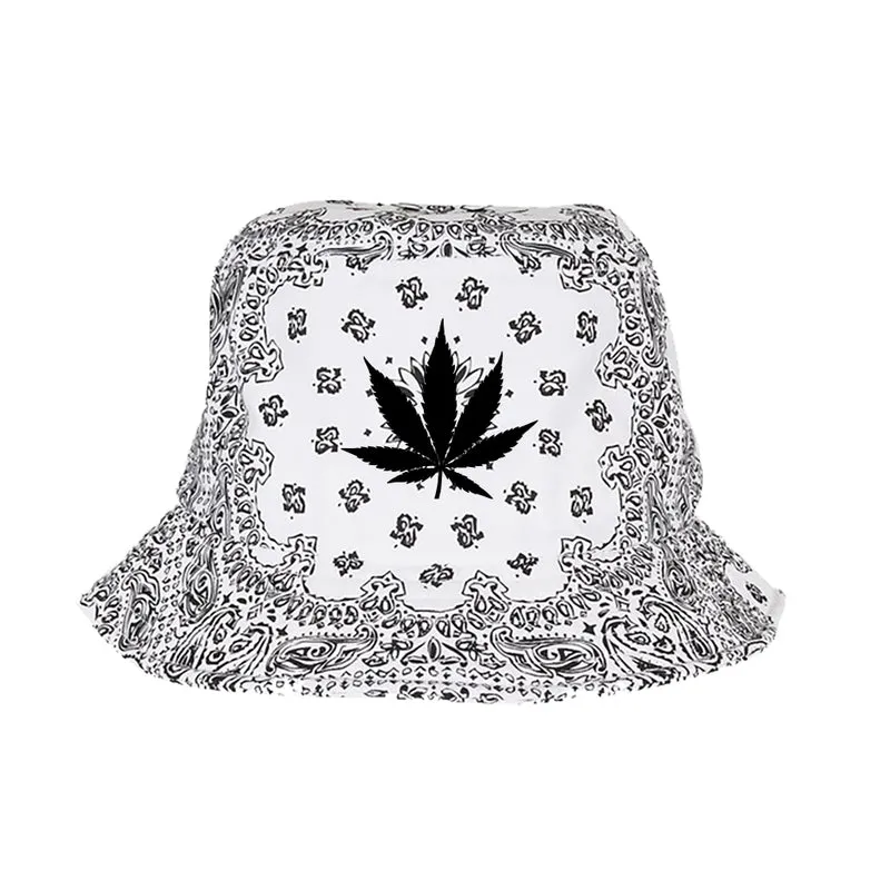 BOB bandana blanc weed noir