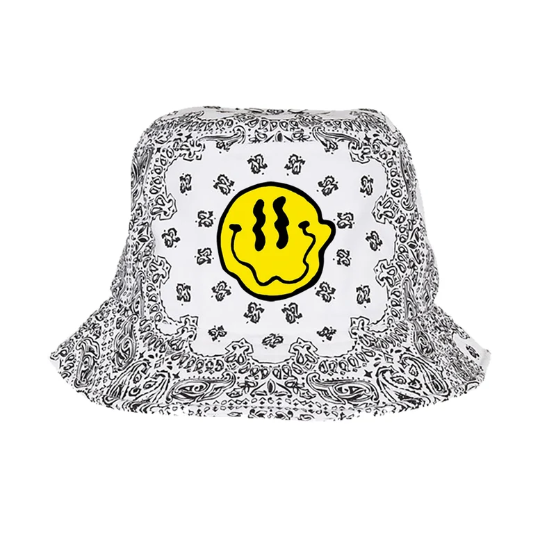 BOB bandana blanc smiley drip jaune