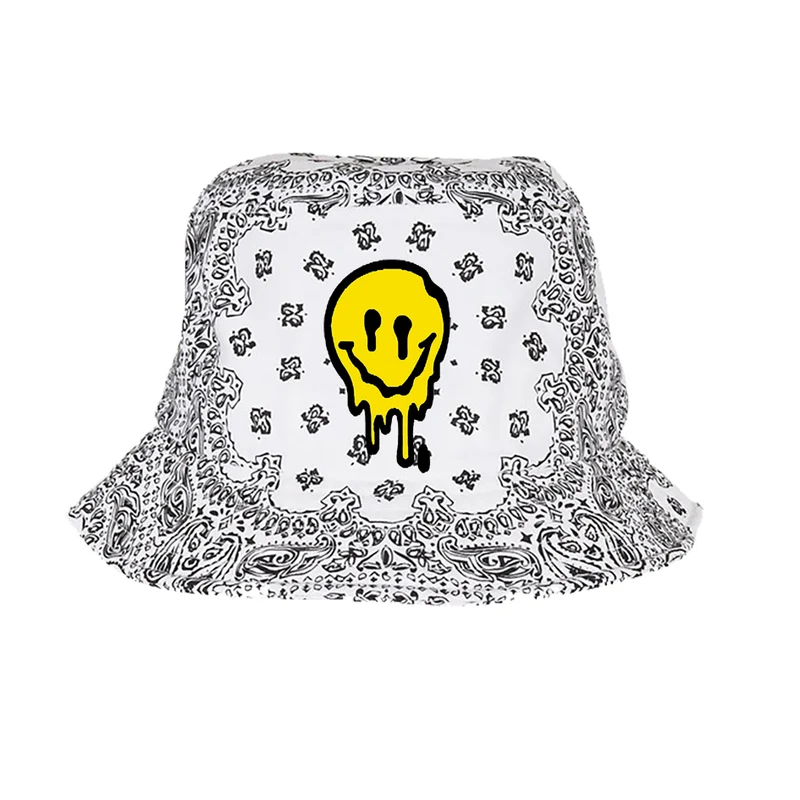 BOB bandana blanc sad smiley drip jaune