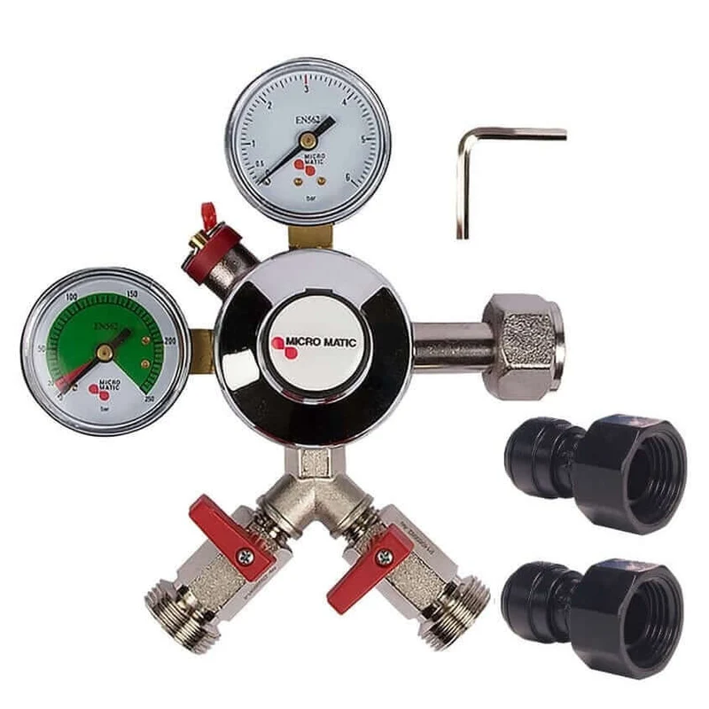 Micro Matic-John Guest Druckminderer Set, 2-leitig