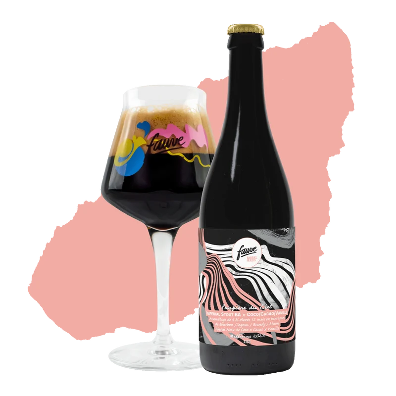 Paupière du Ciel - Imperial Stout BA X Coco/Cacao/Vanille - Assemblage de 4 IS Élevés 12 mois en barriques de Bourbon/Cognac/Brandy/Rhum
