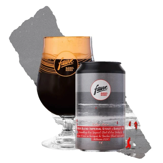 Vertige Marin - Bourbon BA Imperial Stout x Barley W. - Assemblage d'un Imperial Stout et d'un English Barley W. élevés en barriques de Rye Bourbon pendant 12 mois - Blend pur sans ajouts – Millésime 2024 - 33cL