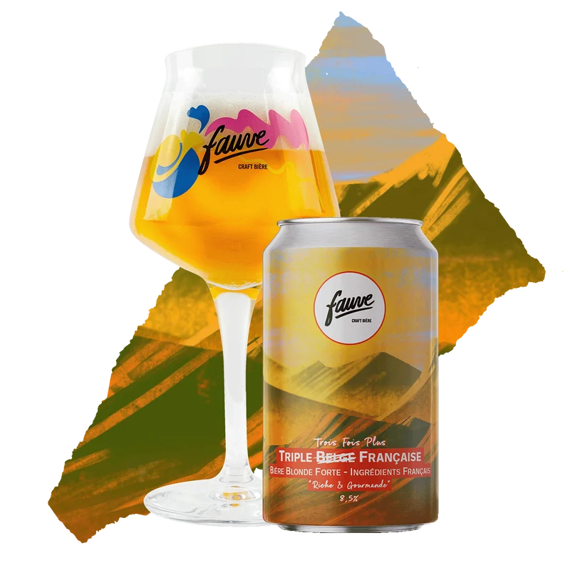 Trois Fois Plus - Triple Française - Bière Blonde Forte et Ingrédients Français - 33cL