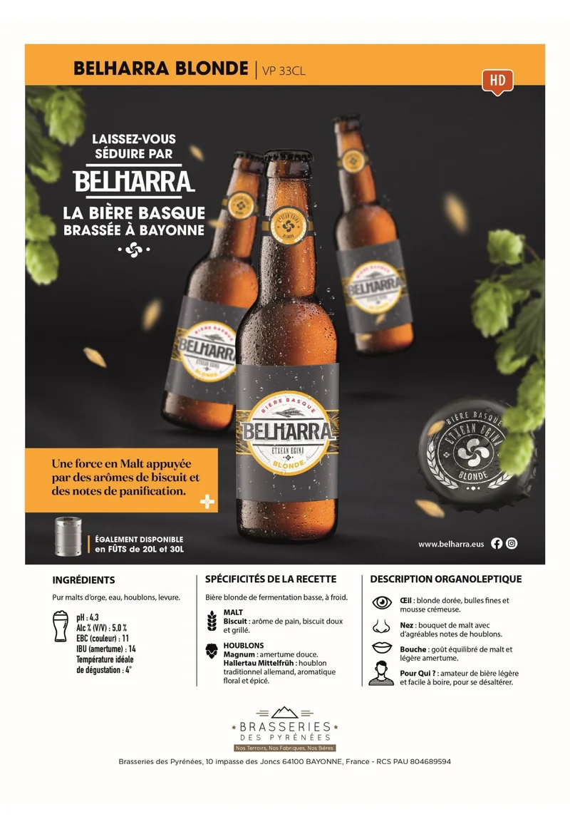 BELHARRA Blonde - Carton de 24 bouteilles 33 cl