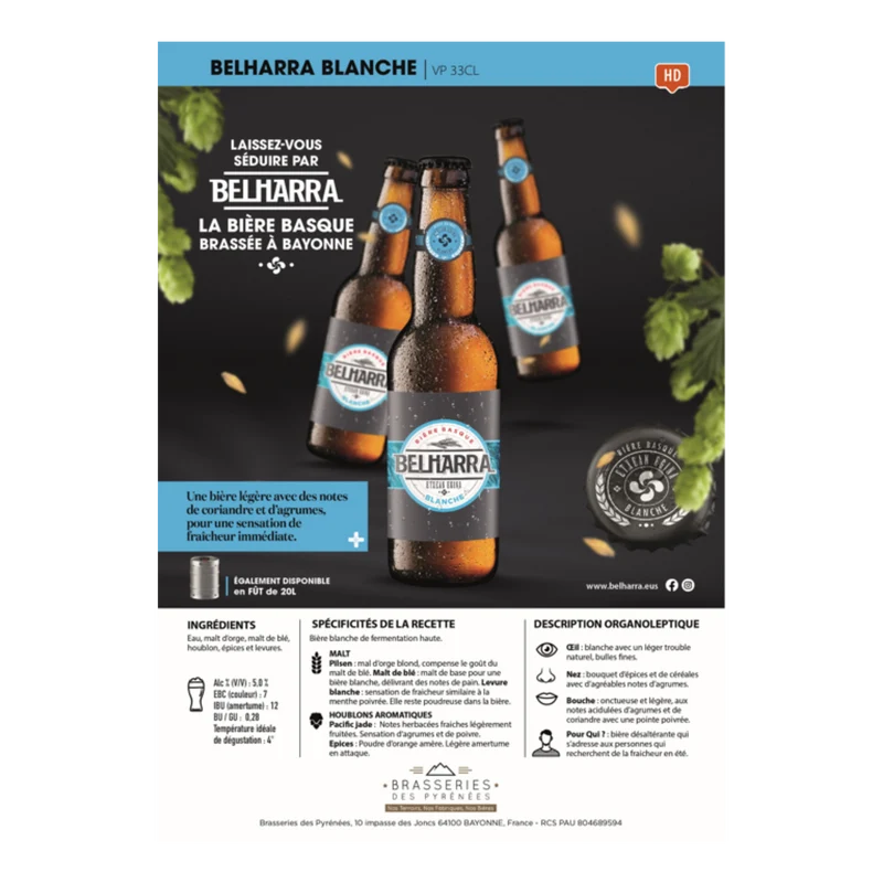 BELHARRA Blanche - Carton de 24 bouteilles 33 cl