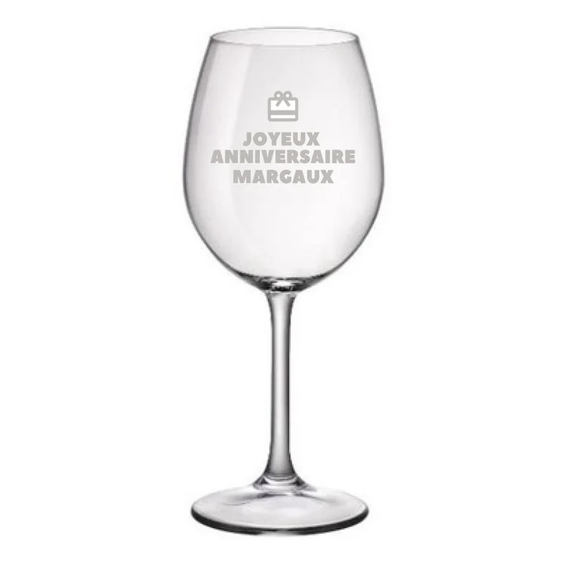 Verre à vin gravé Joyeux anniversaire