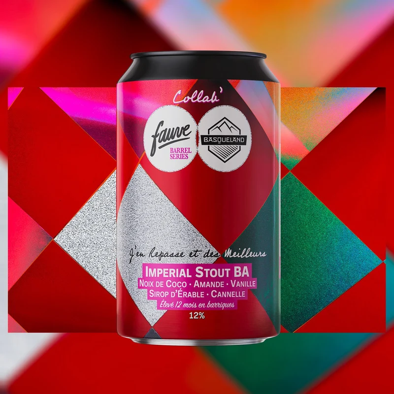 J'en Repasse et des Meilleurs version barriquée - Imperial Stout BA Noix de Coco, Amande, Vanille, Sirop d'Érable, Cannelle – Collab’ Basqueland X Fauve - 33cL