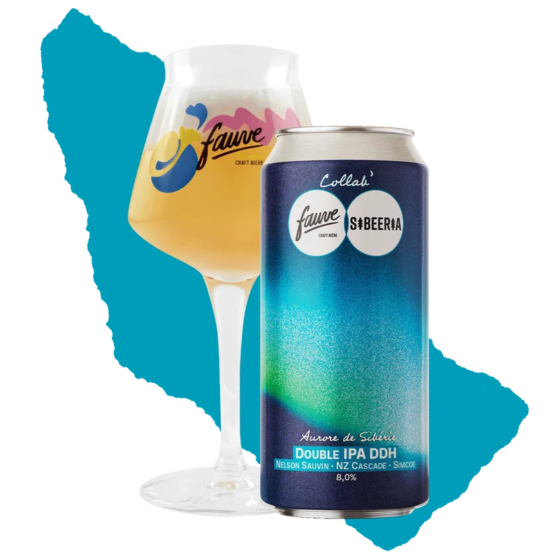 Aurore de Sibérie - Double IPA DDH Nelson Sauvin, Simcoe, NZ Cascade – Collab’ Fauve X Sibeeria - 44cL