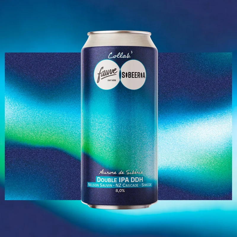 Aurore de Sibérie - Double IPA DDH Nelson Sauvin, Simcoe, NZ Cascade – Collab’ Fauve X Sibeeria - 44cL