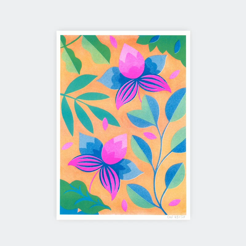 Orchids - Risographie - Chloé Weinfeld