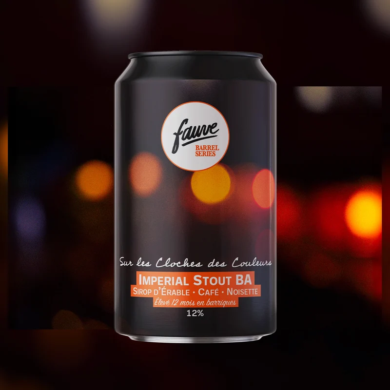 Sur les Cloches des Couleurs - Imperial Stout BA Sirop d'Érable, Café, Noisette - Élevé 12 mois en Barriques – 33cL