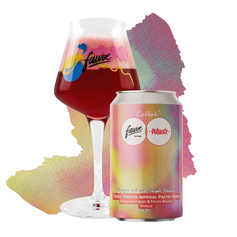 Voyager est un Triple Plaisir - Triple Fruited Imperial Pastry Gose – Fruits Exotiques & Fruits Rouges – Collab' Pühaste x Fauve - 33cL